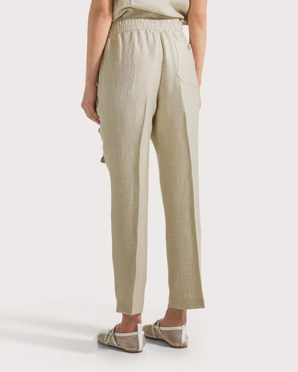 Pantalone donna misto lino spiegazzato