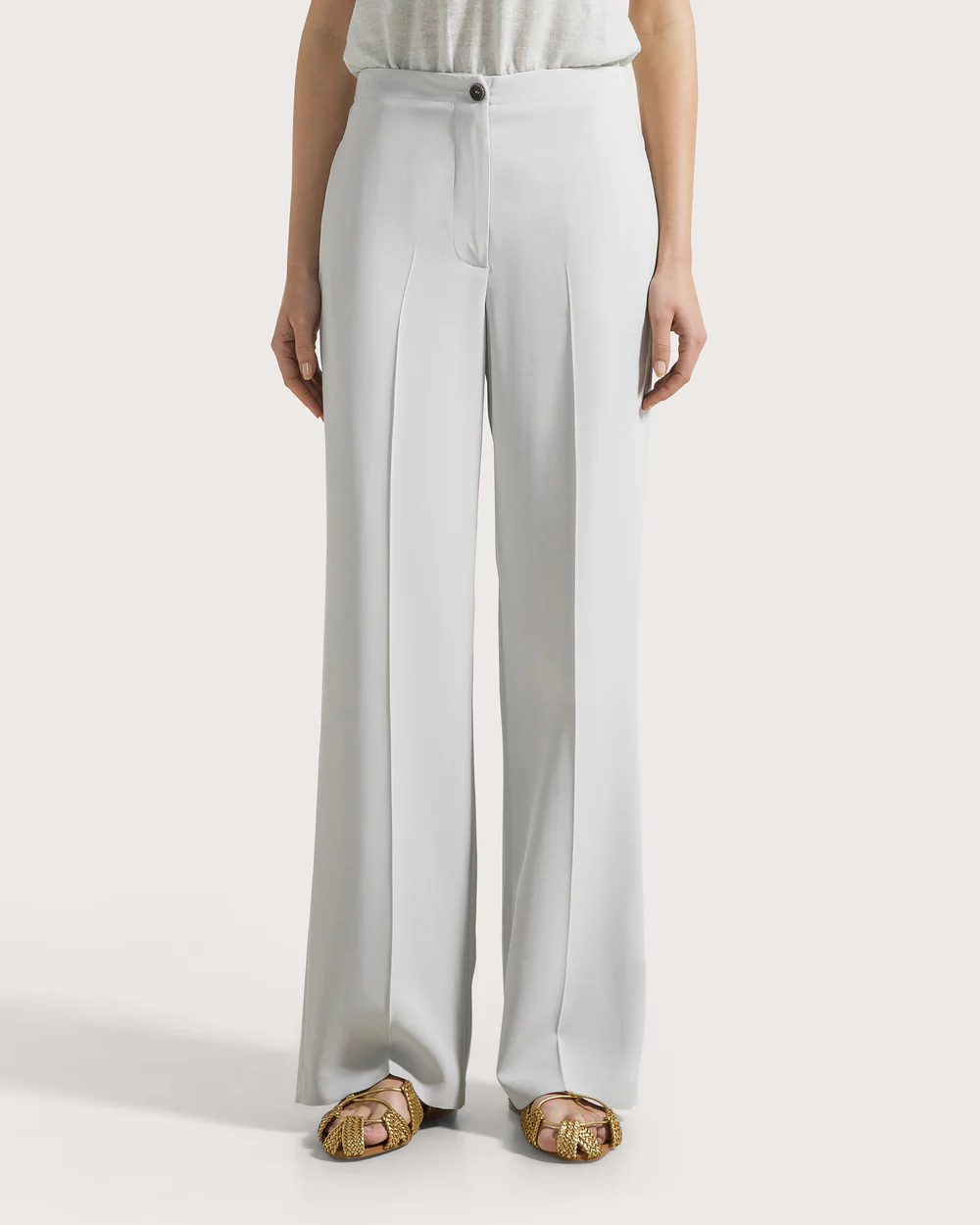 Pantalone cady crepe viscosa unito stretch