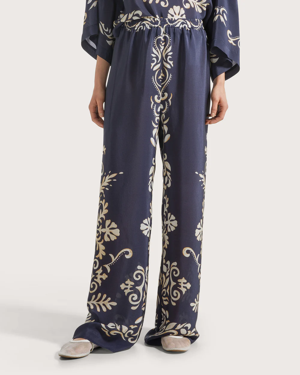 Pantalone stampa ornamentale su viscosa