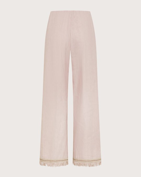 Pantalone lino cotone stretch effetto vintage retro