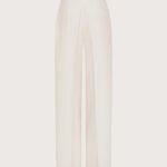 Pantalone in cotone e viscosa crepe dis. microresca tridimensionale retro