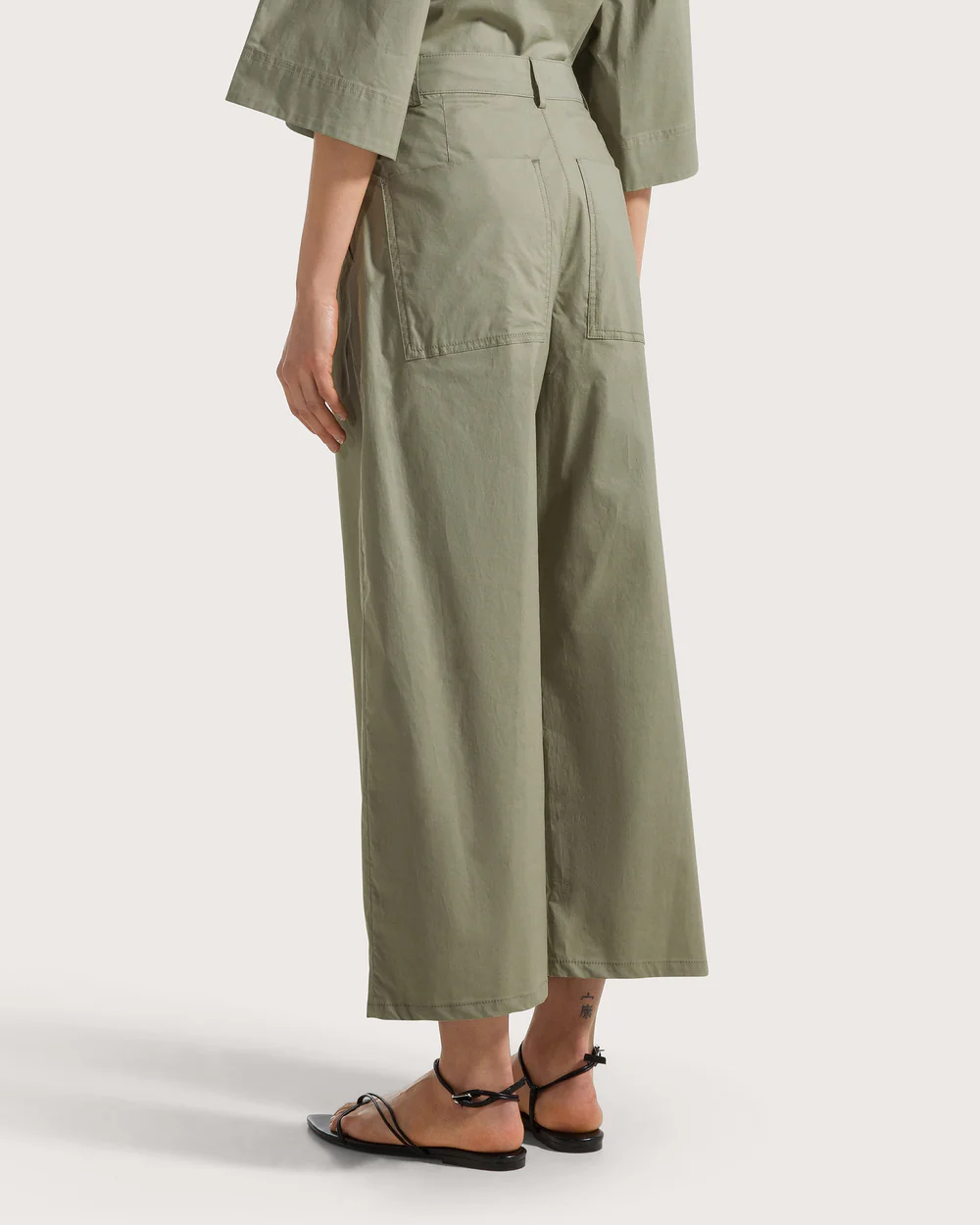 Pantalone popeline stretch unito