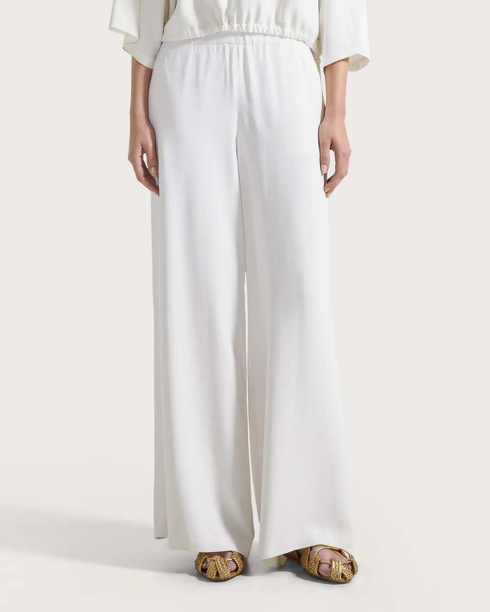 Pantalone cady crepe viscosa unito stretch