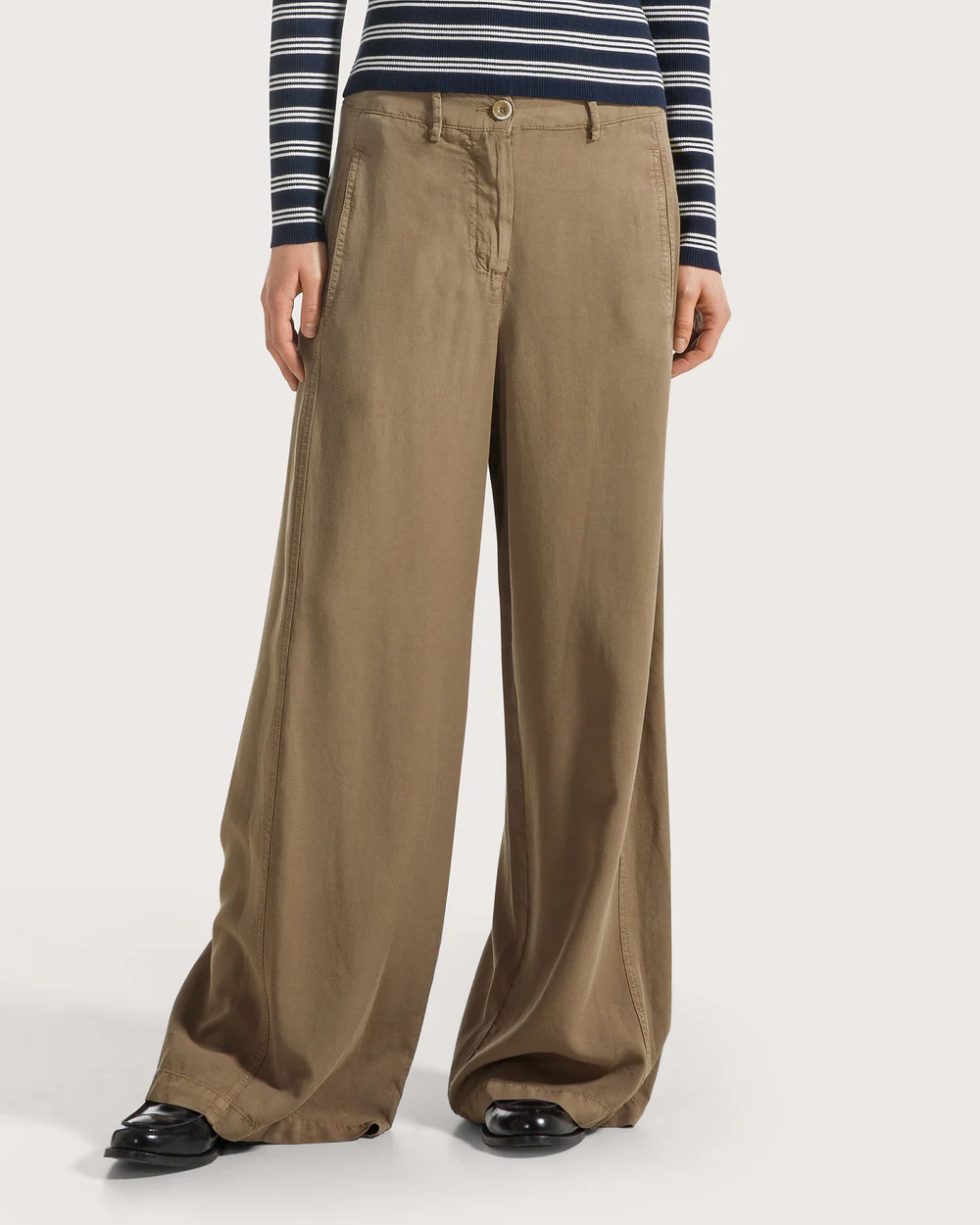 Pantalone donna tela tencel tinto capo