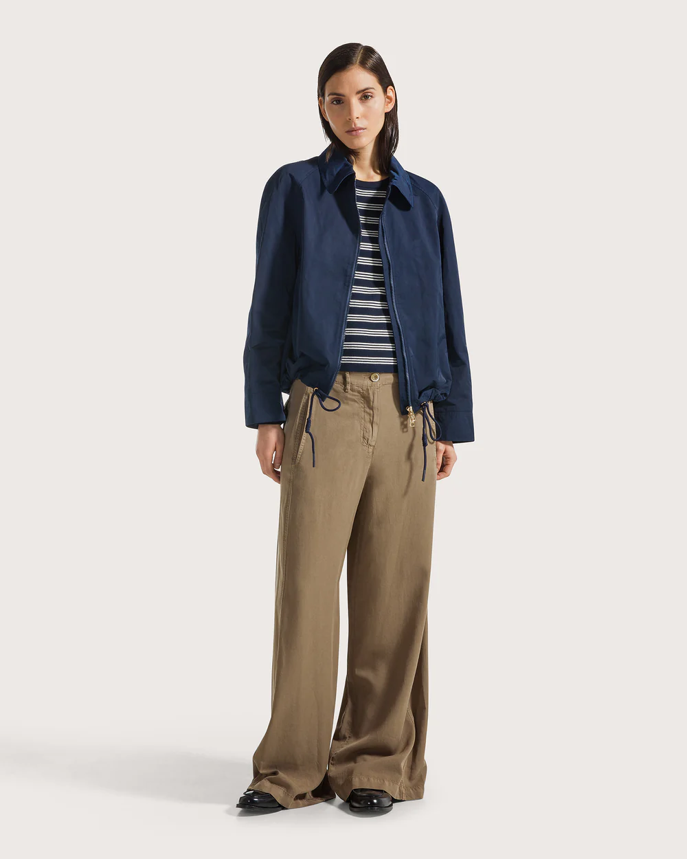 Pantalone donna tela tencel tinto capo