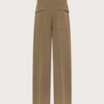 Pantalone donna tela tencel tinto capo retro