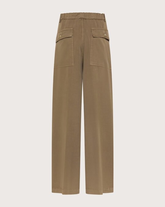 Pantalone donna tela tencel tinto capo retro