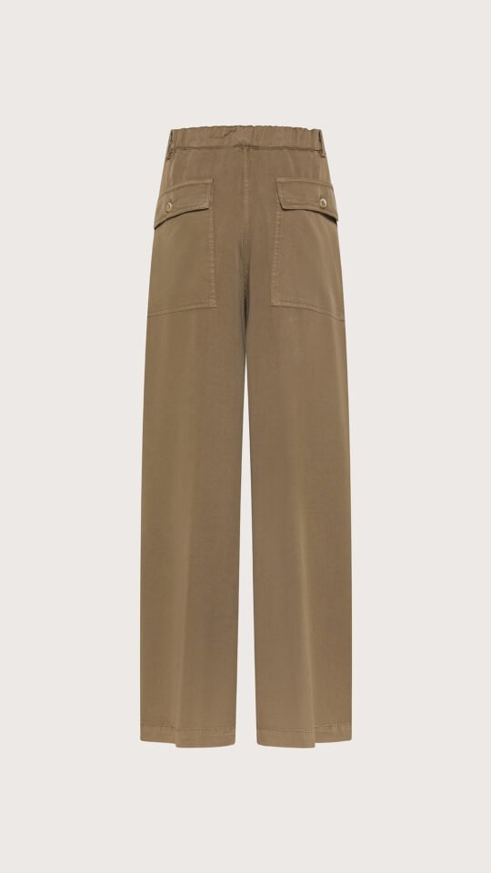 Pantalone donna tela tencel tinto capo retro