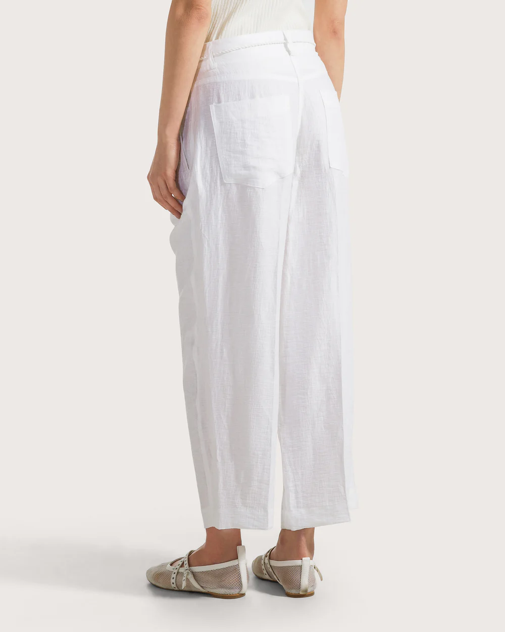 Pantalone donna misto lino spiegazzato