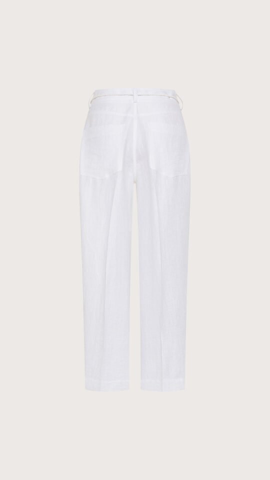 Pantalone donna misto lino spiegazzato retro