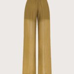 Pantalone voile unito fiammato stropicciato permanente retro