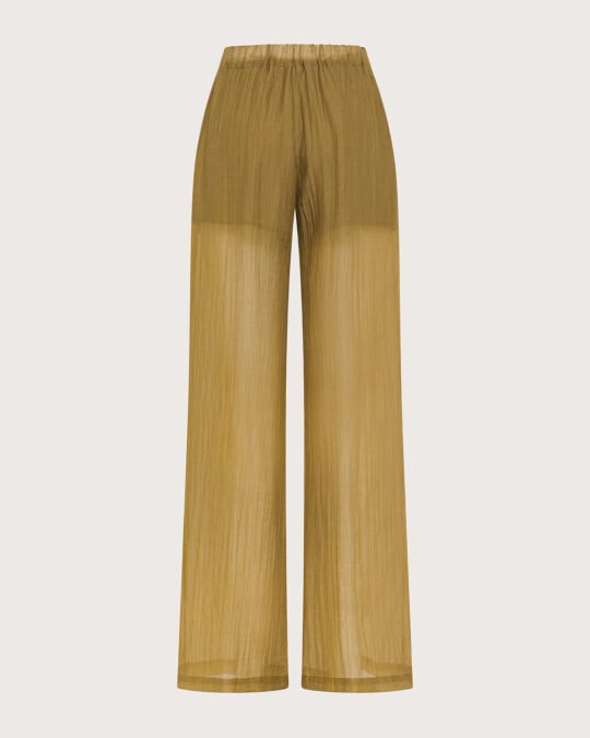 Pantalone voile unito fiammato stropicciato permanente retro