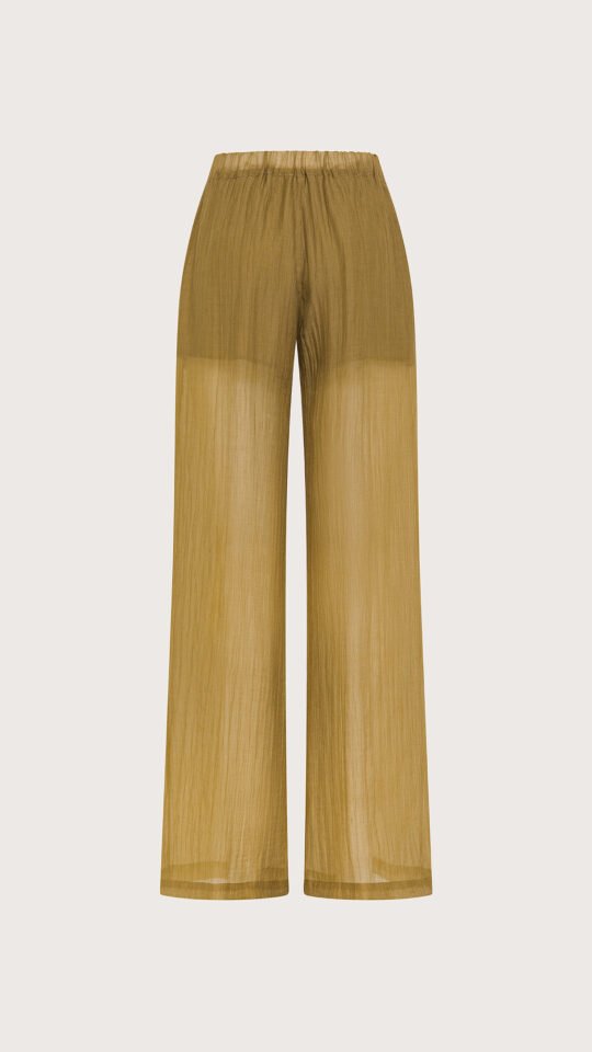 Pantalone voile unito fiammato stropicciato permanente retro