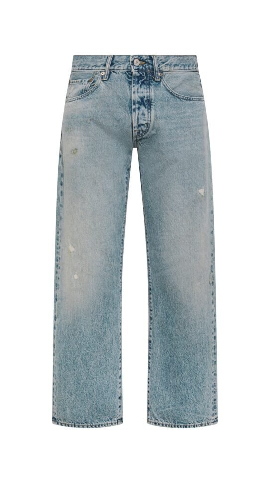 Pantalone uomo Cycle legend regular 90's fit straight ankle leg light blue wash repaired with dirty spots