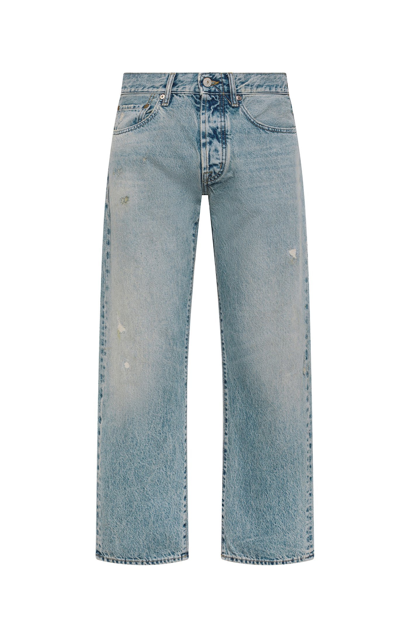 Pantalone uomo Cycle legend regular 90's fit straight ankle leg light blue wash repaired with dirty spots