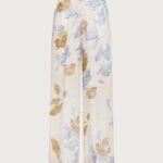 pantalone donna beige Seventy voile ramie'st.fiore ecoprint