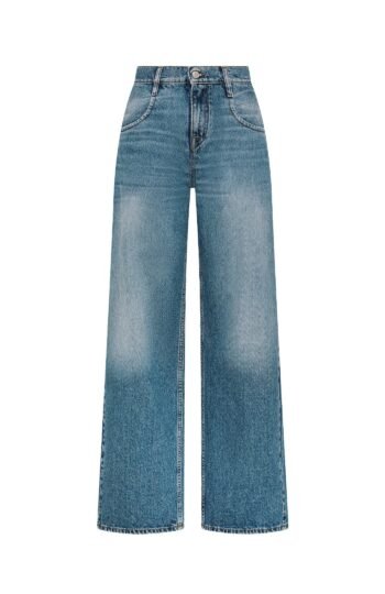 Pantalone donna blu vintage Cycle aida low super fitted low waist volume leg mid tone natural