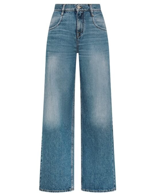 Pantalone donna blu vintage Cycle aida low super fitted low waist volume leg mid tone natural