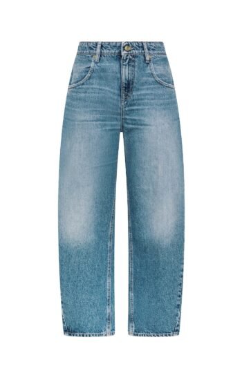 Pantalone donna blu Cycle aida crop super fitted low waist cropped curve leg mid tone natural vintage