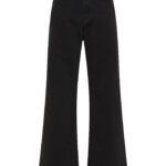 Pantalone donna nero Cycle luna mid rise flared reactive dyed row edge