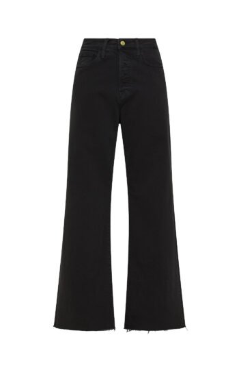 Pantalone donna nero Cycle luna mid rise flared reactive dyed row edge