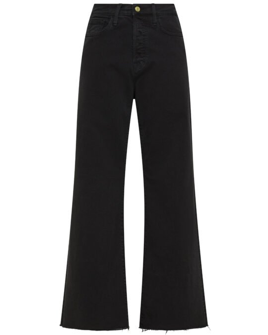 Pantalone donna nero Cycle luna mid rise flared reactive dyed row edge