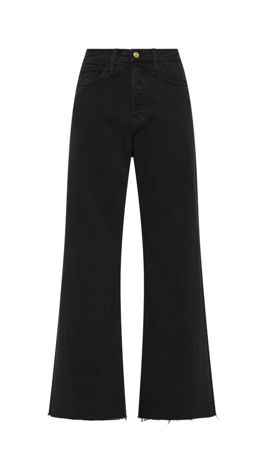 Pantalone donna nero Cycle luna mid rise flared reactive dyed row edge