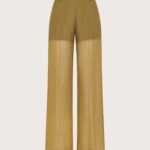 pantalone donna voile unito fiammato stropicciato permanente