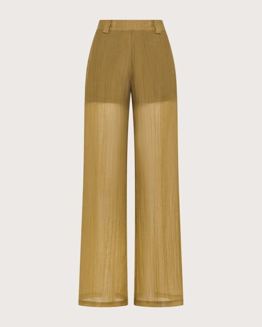 pantalone donna voile unito fiammato stropicciato permanente
