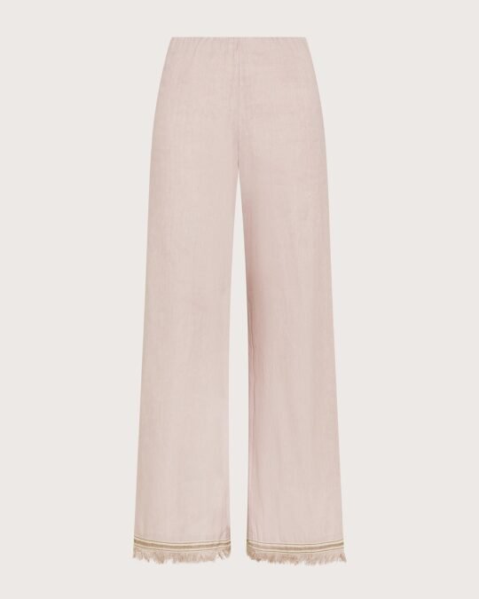 pantalone donna lino cotone stretch effetto vintage colore rosa taglia 38 Seventy