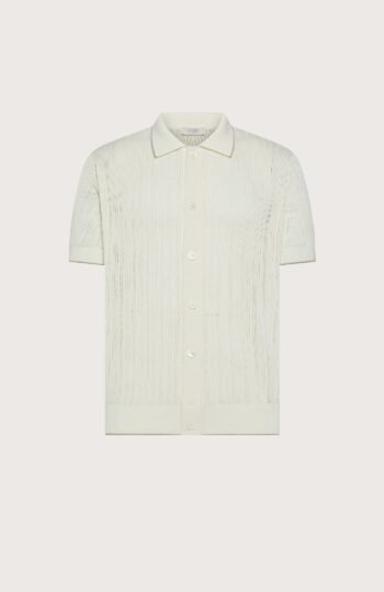 polo uomo m/m aperta microarmatura f.14 traforato f.14 Panna Seventy