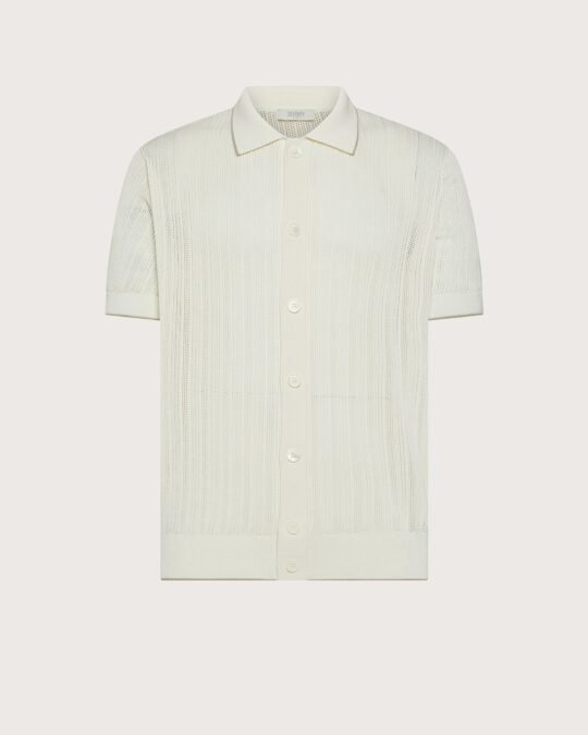 polo uomo m/m aperta microarmatura f.14 traforato f.14 Panna Seventy