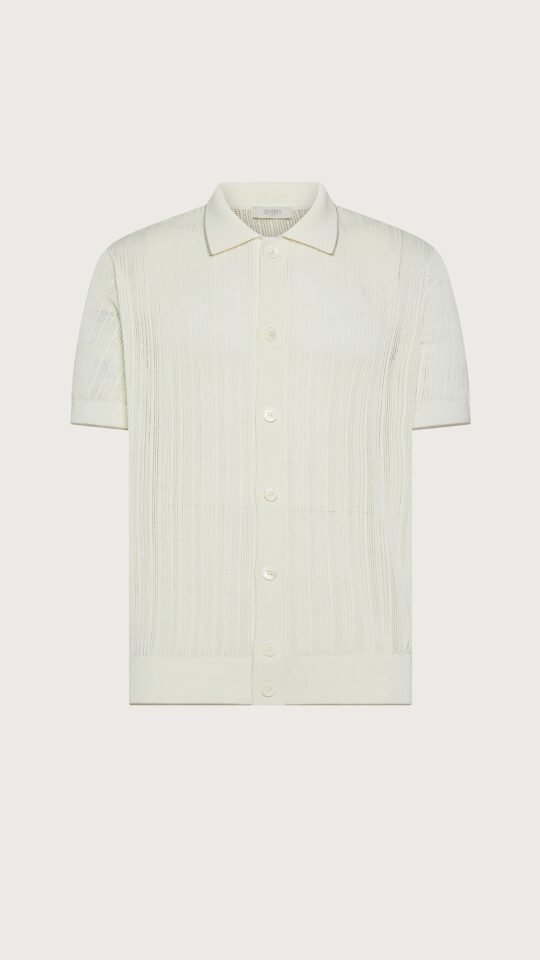 polo uomo m/m aperta microarmatura f.14 traforato f.14 Panna Seventy