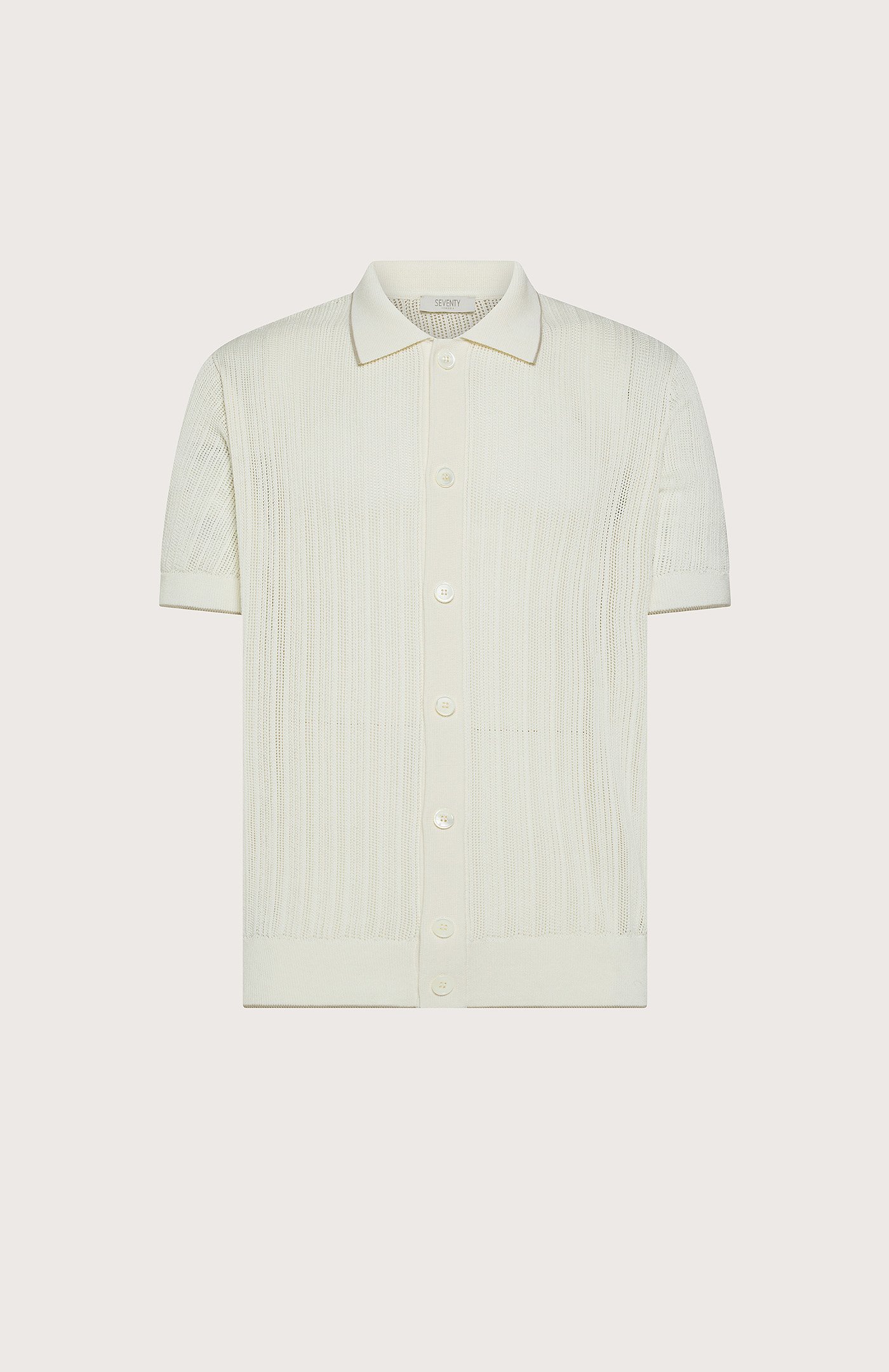 polo uomo m/m aperta microarmatura f.14 traforato f.14 Panna Seventy