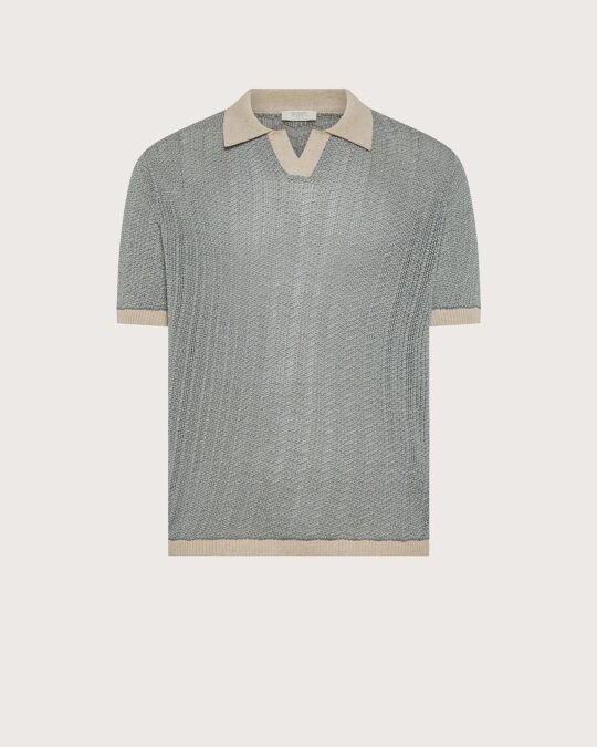 polo uomo jacquard panna Seventy bicolore f.14