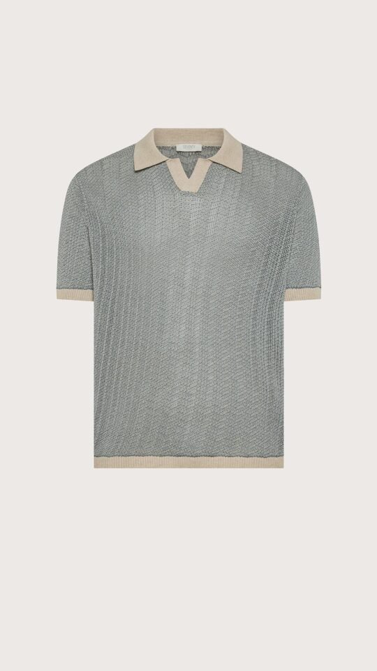 polo uomo jacquard panna Seventy bicolore f.14