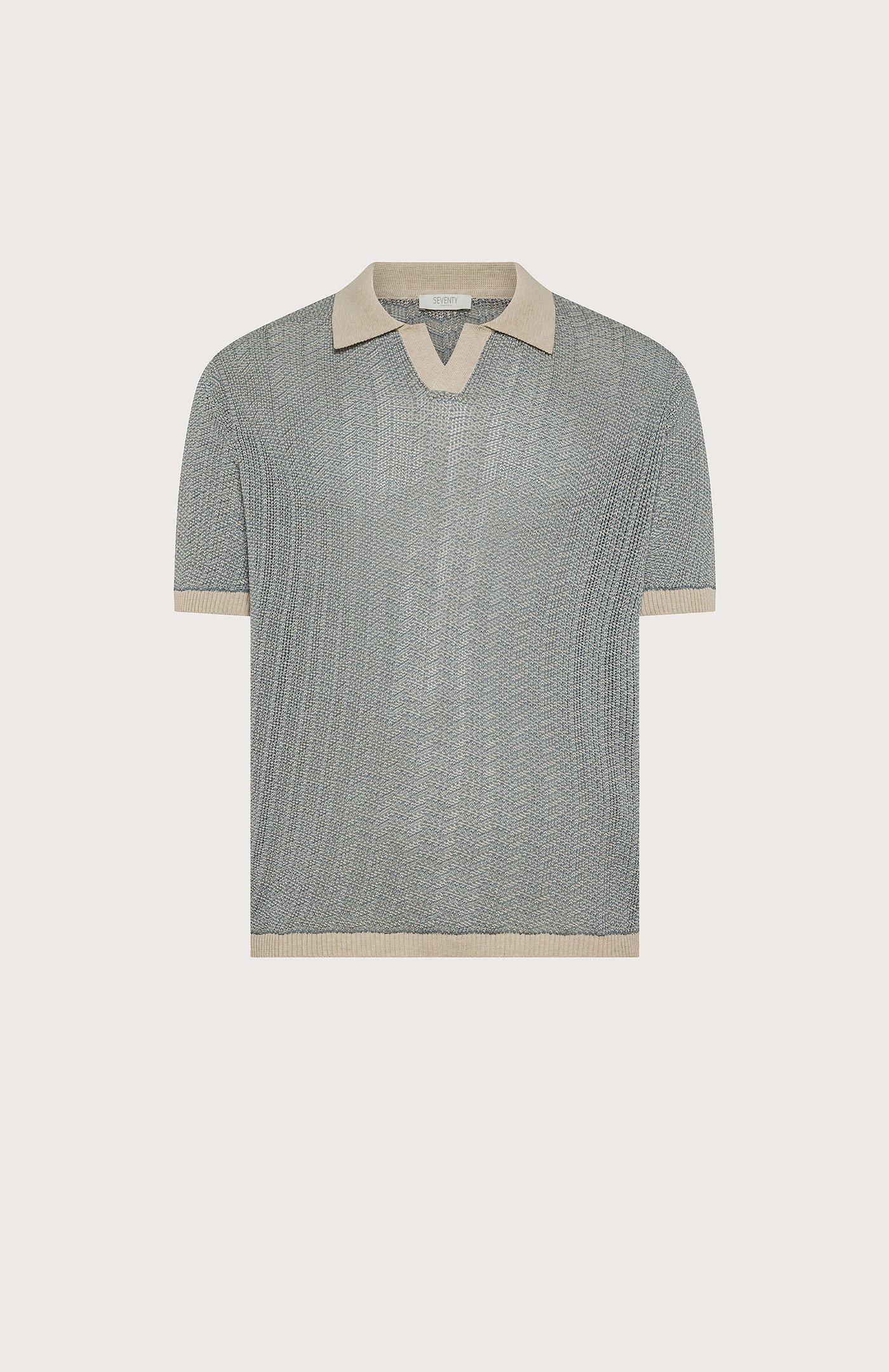 polo uomo jacquard panna Seventy bicolore f.14