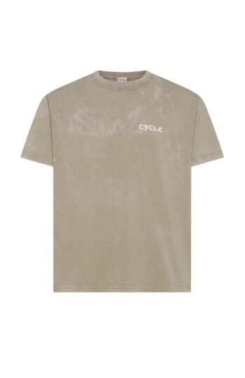 T-shirt uomo Cycle boxy printed over t-shirt s/s faded garment dyed colore beige taglia s