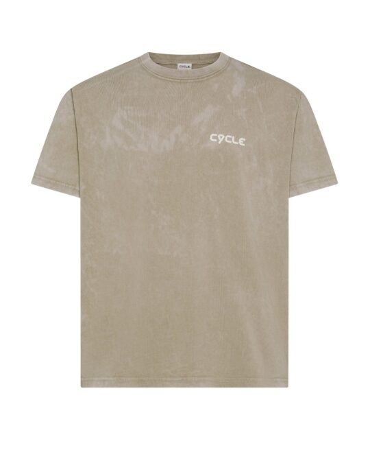 T-shirt uomo Cycle boxy printed over t-shirt s/s faded garment dyed colore beige taglia s