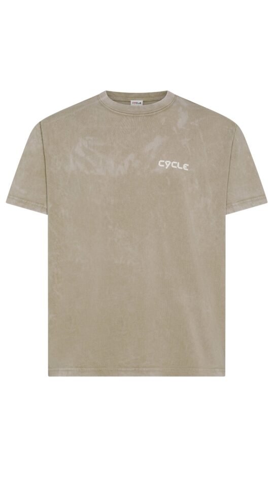 T-shirt uomo Cycle boxy printed over t-shirt s/s faded garment dyed colore beige taglia s