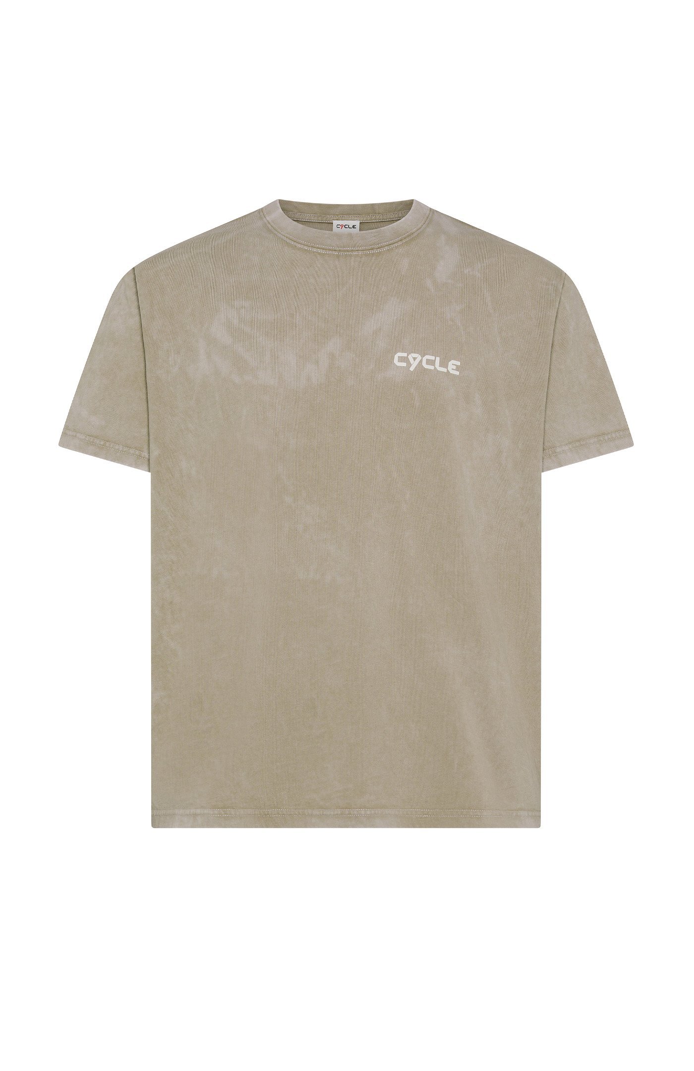 T-shirt uomo Cycle boxy printed over t-shirt s/s faded garment dyed colore beige taglia s