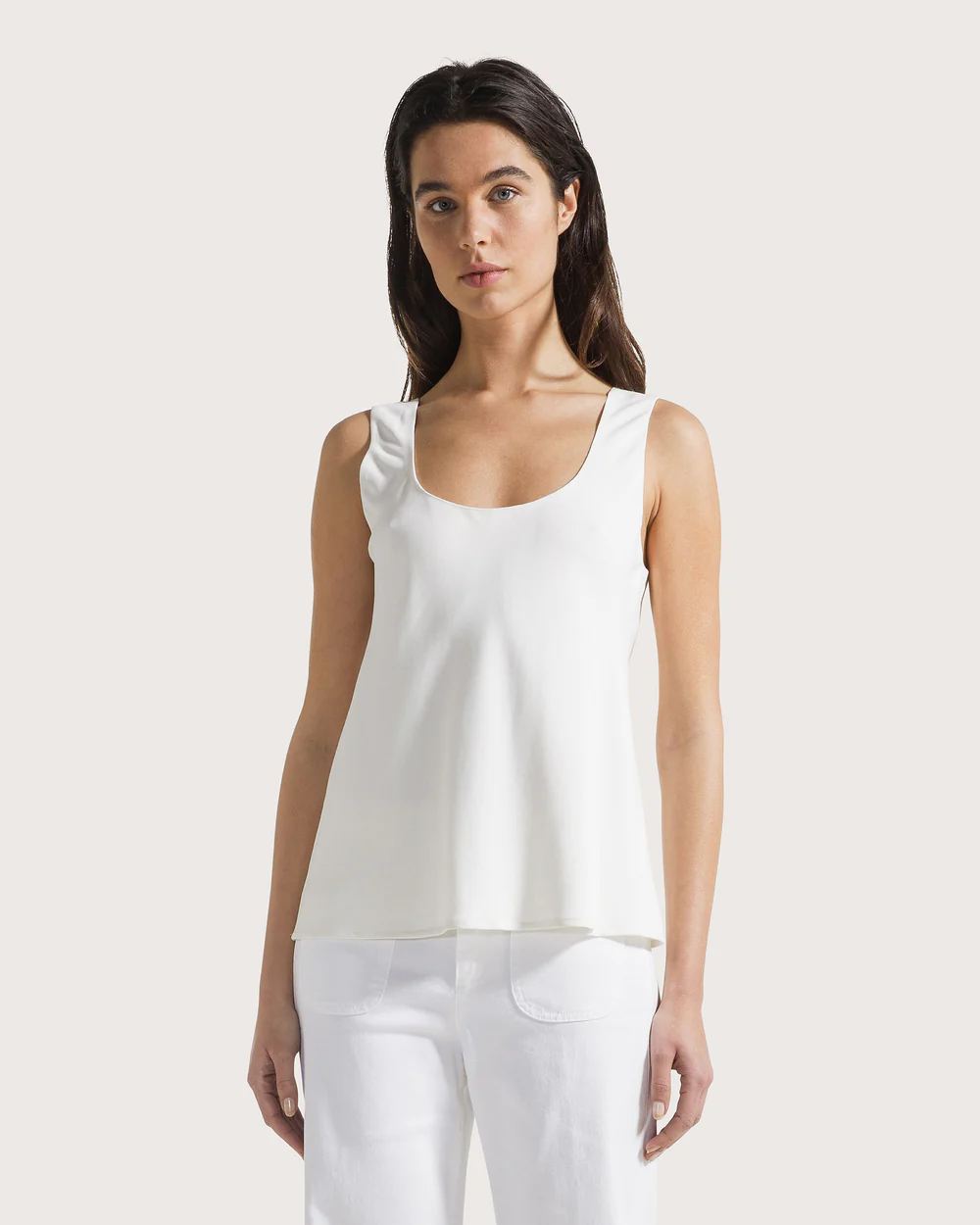 Top cady crepe viscosa unito stretch
