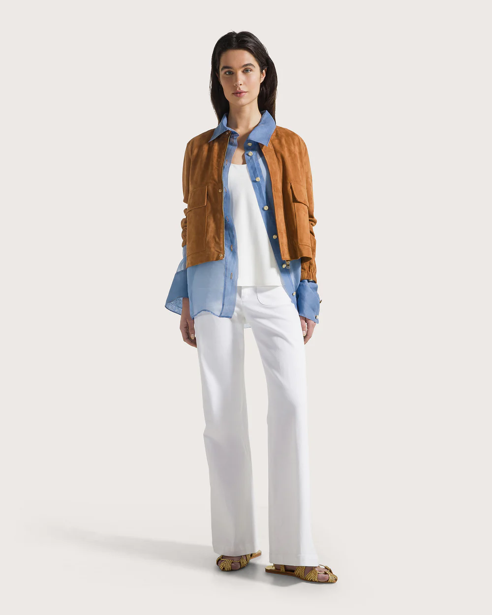 Top cady crepe viscosa unito stretch