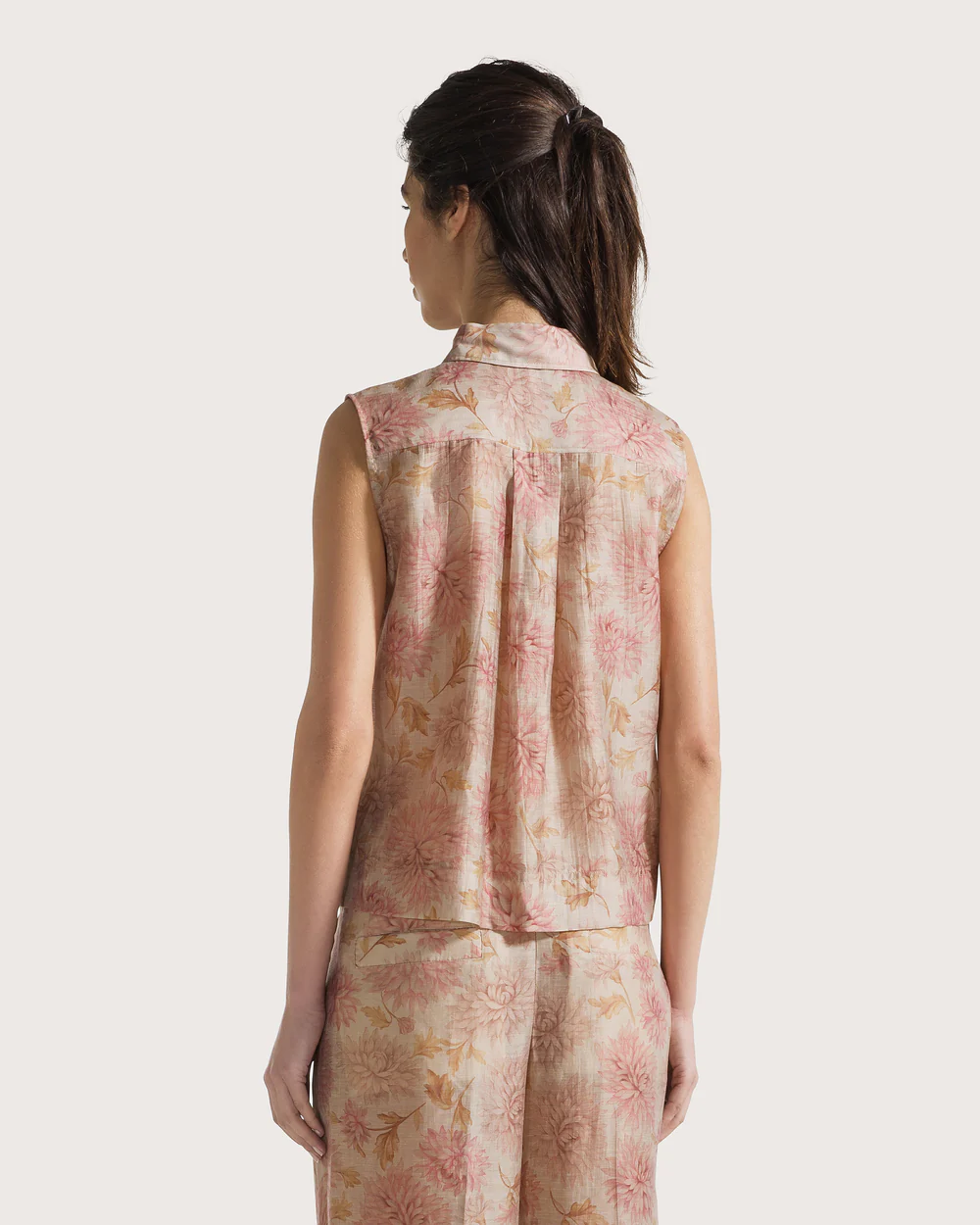 Top organza fiammata crinkle st. floreale sfumato