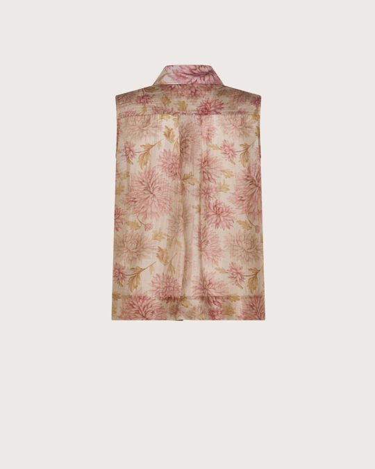 Top organza fiammata crinkle st. floreale sfumato retro