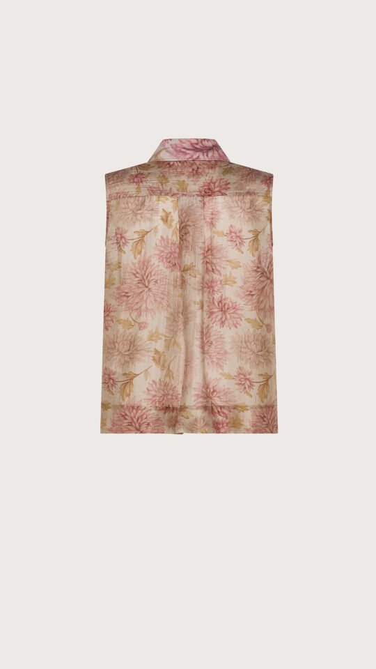 Top organza fiammata crinkle st. floreale sfumato retro