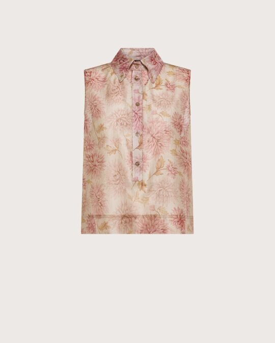 top organza fiammata crinkle st. floreale sfumato
