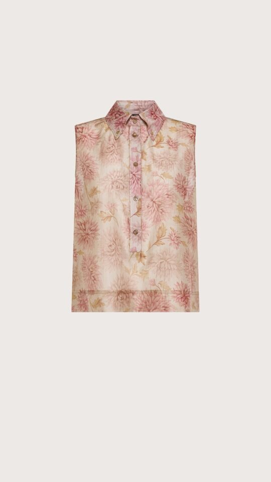 top organza fiammata crinkle st. floreale sfumato