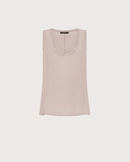 top unito misto seta sand wash colore rosa taglia 38