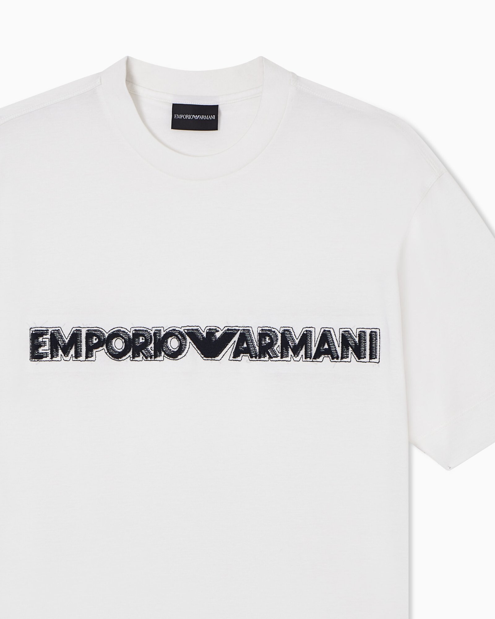 T-shirt bianca uomo con stampa logo Emporio Armani